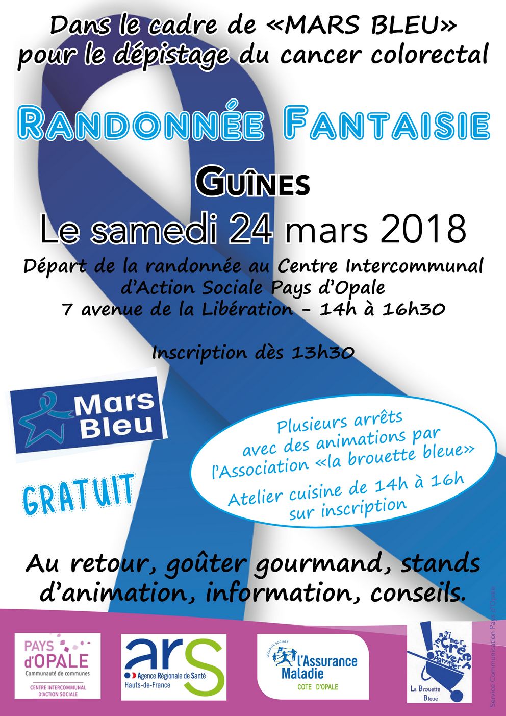 Afiiche randonnée mars bleu
